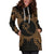 Chuuk Polynesian Hoodie Dress Map Gold - Polynesian Pride