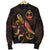 Guam Polynesian Men's Bomber Jacket - Turtle With Blooming Hibiscus Gold - Polynesian Pride