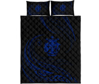 Solomon Quilt Bed Set - Blue - Frida Style Blue - Polynesian Pride