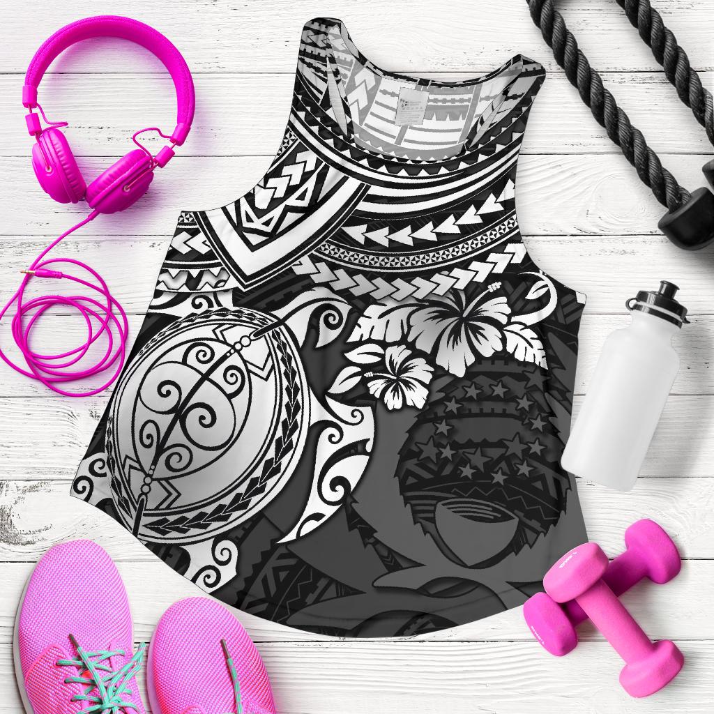 Pohnpei Polynesian Racerback Tank (Women) - Polynesian White Turtle White - Polynesian Pride