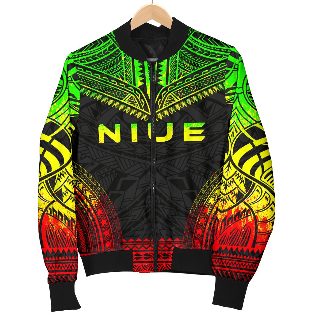 Niue Polynesian Chief Men's Bomber Jacket - Reggae Version - Polynesian Pride
