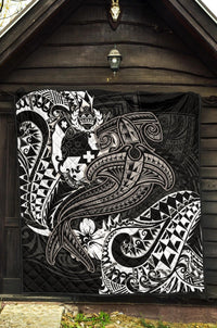 Tonga Premium Quilt - White Shark Polynesian Tattoo - Polynesian Pride