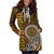 American Samoa Women's Hoodie Dress - Polynesian Boar Tusk Brown - Polynesian Pride