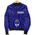 Guam Men's Bomber Jacket - Guam Seal With Polynesian Tattoo Style (Blue) - Polynesian Pride