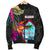 Guam Men's Bomber Jacket - Hibiscus Polynesian Pattern Black - Polynesian Pride