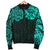 New Zealand Men's Bomber Jacket, Maori Polynesian Tattoo Turquoise - Polynesian Pride