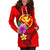 Hawaii Polynesian Women's Hoodie Dress - Floral With Seal Red - Polynesian Pride