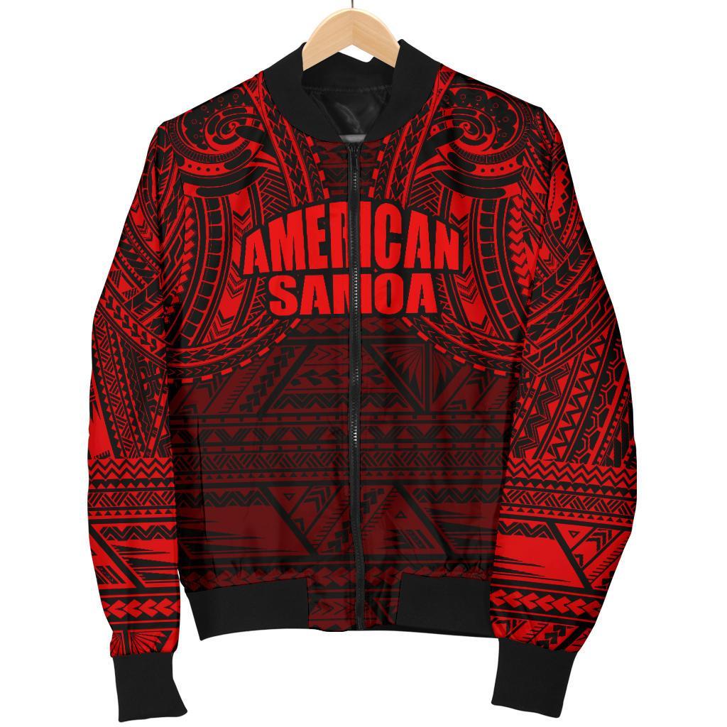 American Samoa Spirit Men's Bomber Jacket (Red) - Polynesian Pride