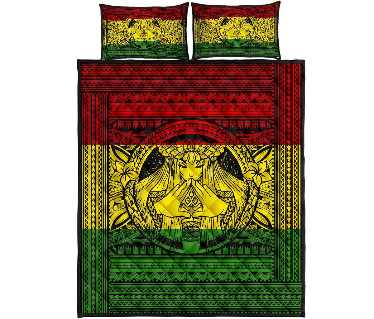 Hawaii Polynesian Pele Mauna Kea Quilt Bed Set - Polynesian Pride