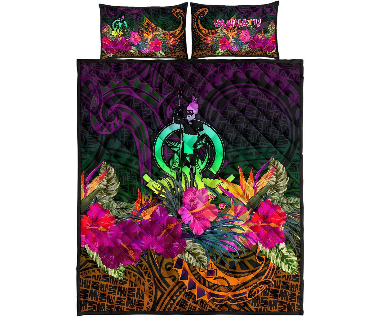 Vanuatu Quilt Bed Set - Summer Hibiscus - Polynesian Pride