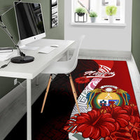 Nauru Polynesian Area Rug - Coat Of Arm With Hibiscus - Polynesian Pride