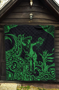 Polynesian Hawaii Premium Quilt - Hula Girl Green - Polynesian Pride