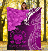 Samoa Custom Personalised Premium Blanket - Samoa Seal Wave Style (Pink) - Polynesian Pride