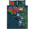 Kanaka Maoli (Hawaiian) Quilt Bed Set - Hibiscus Turtle Tattoo Blue Art - Polynesian Pride