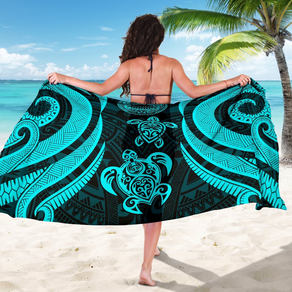 American Samoa Sarong - Tentacle Turtle Turquoise - Polynesian Pride