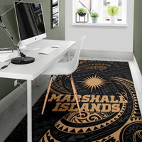 Marshall Islands Polynesian Area Rug - Gold Tribal Wave - Polynesian Pride