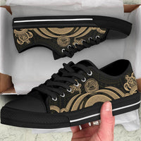American Samoa Low Top Shoes - Gold Tentacle Turtle - Polynesian Pride