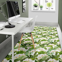 Tropical Plumeria White Rug - Polynesian Pride