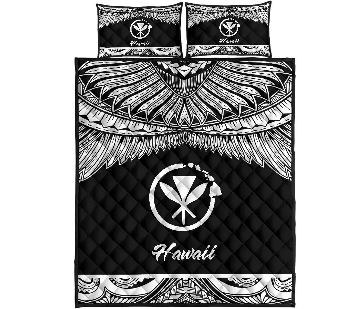 Hawaii Polynesian Quilt Bed Set - Hawaii Pride White Version - Polynesian Pride