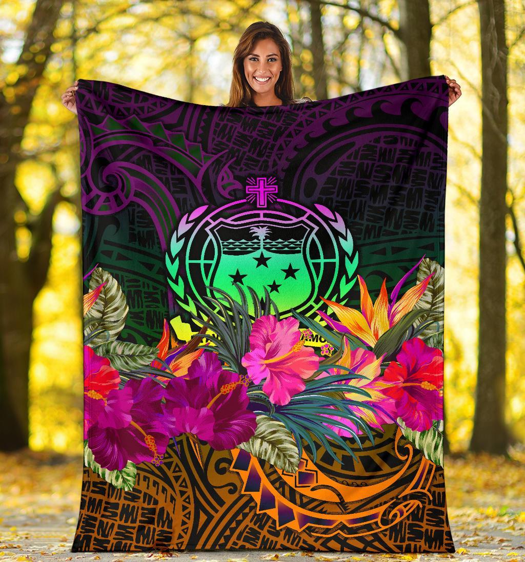 Samoa Premium Blanket - Summer Hibiscus - Polynesian Pride
