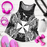 Wallis And Futuna Polynesian Women Tank Top Map Black - Polynesian Pride