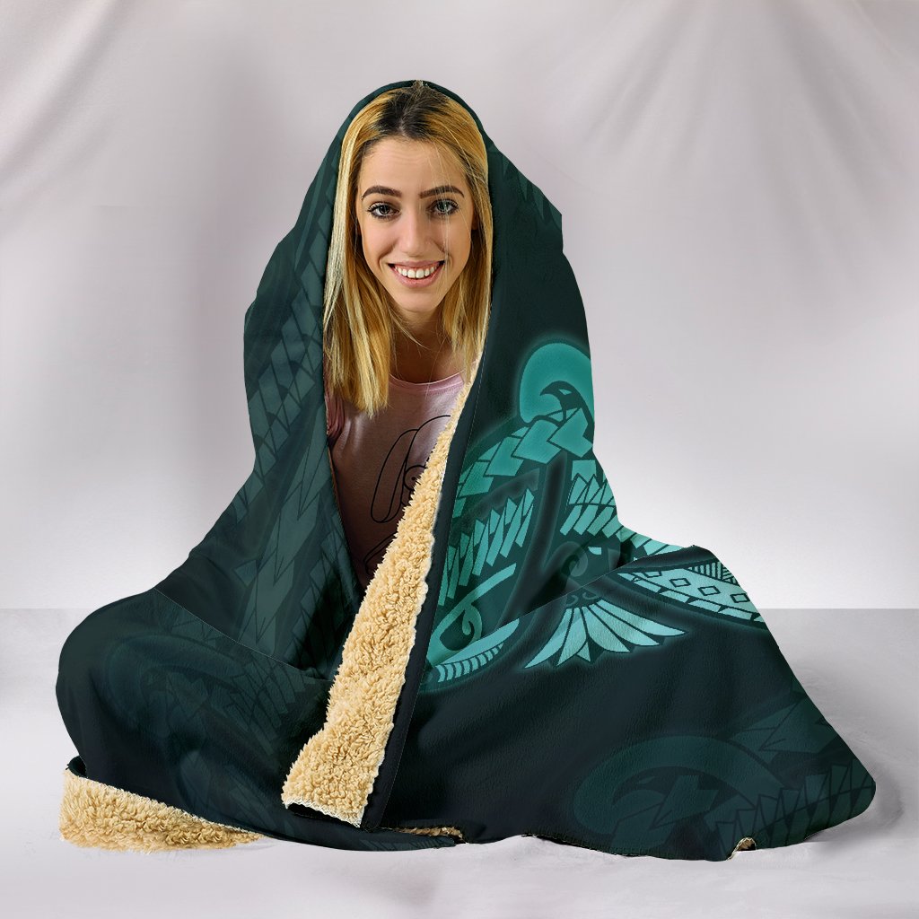 Polynesian Hooded Blanket Turquoise - Polynesian Pride