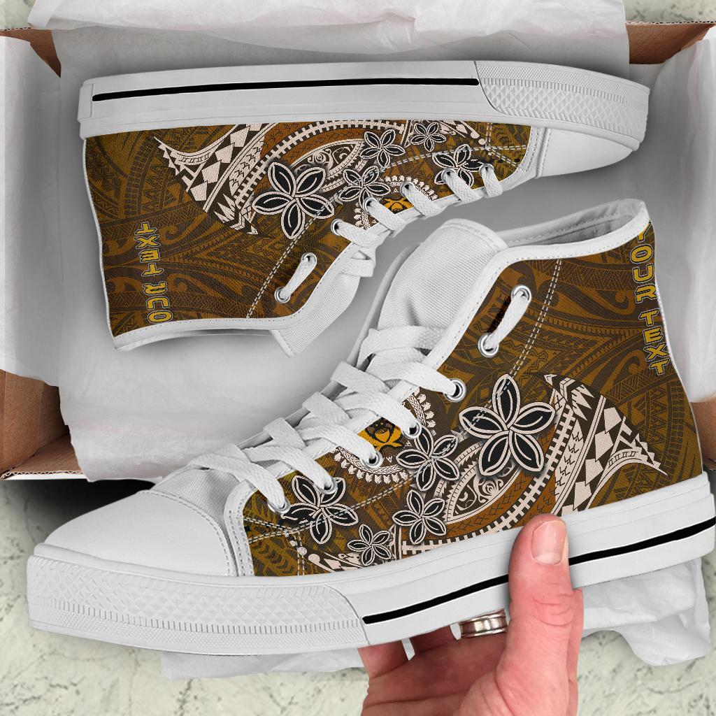 Pohnpei Custom Personalised High Top Shoes - Polynesian Boar Tusk Unisex Black - Polynesian Pride