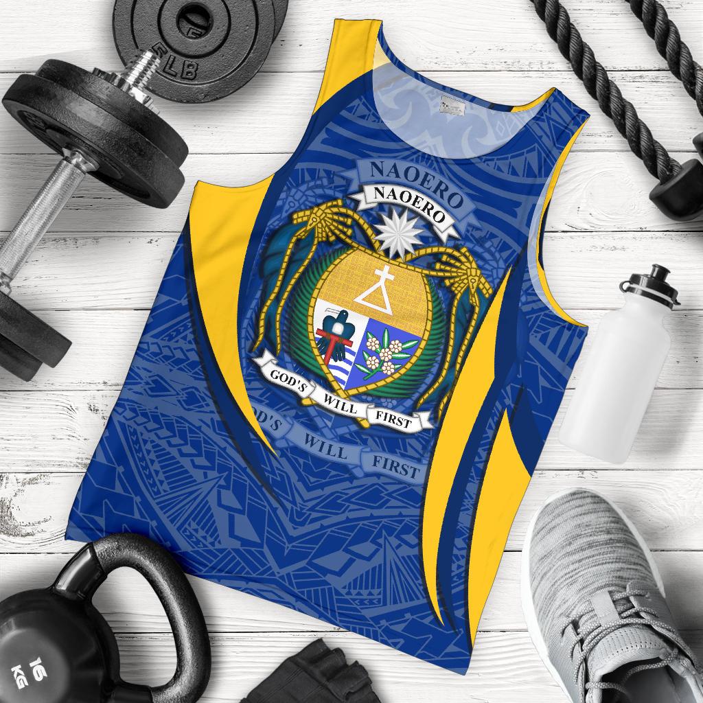 Nauru Polynesian Tank Top (Men) - Nauru Spirit (Blue) Blue - Polynesian Pride