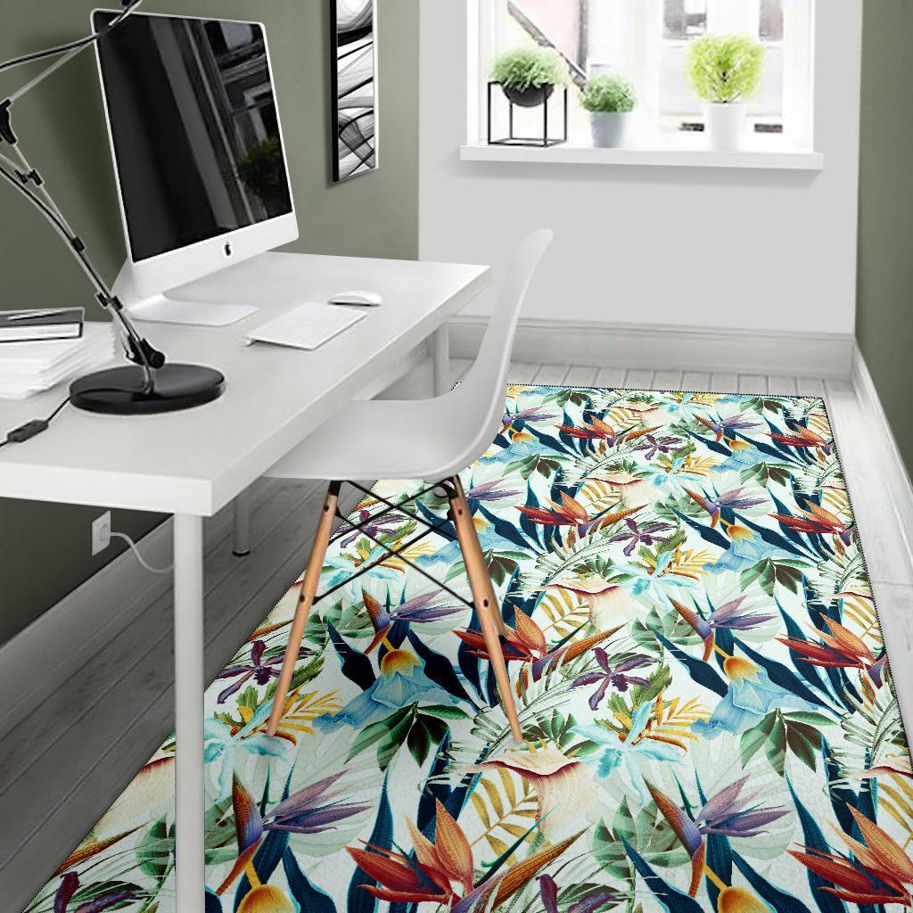Tropical Flower, Plant And Leaf Pattern Rug - Polynesian Pride
