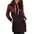 New Zealand Women'S Hoodie Dress, Maori Polynesian Tattoo Red - Polynesian Pride