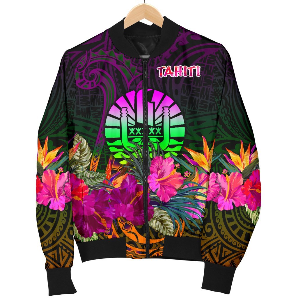 Tahiti Men's Bomber Jacket - Summer Hibiscus - Polynesian Pride