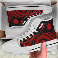 Nauru High Top Canvas Shoes - Red Tentacle Turtle - Polynesian Pride
