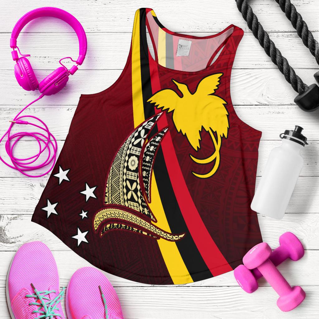Papua New Guinea Women Racerback Tank - Sailing Style - Polynesian Pride