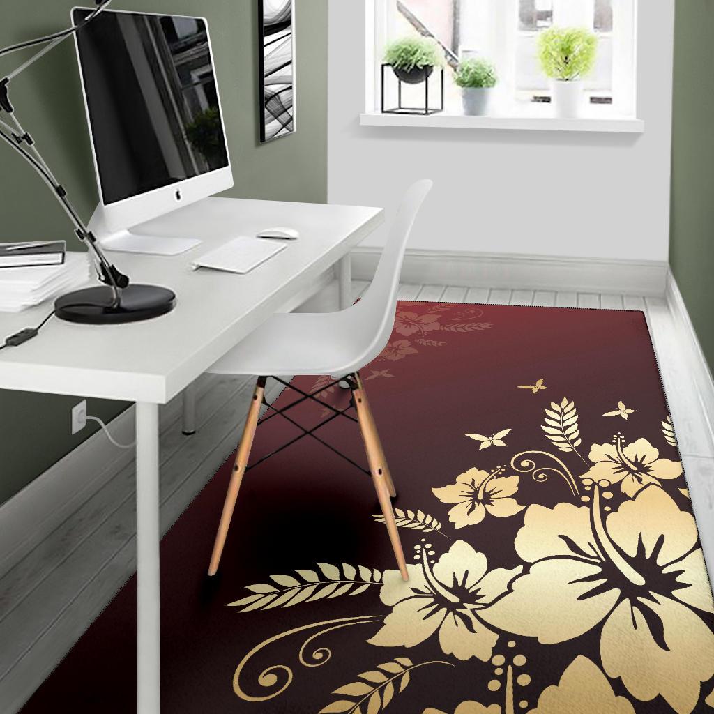 Golden Hibiscus Area Rug - Polynesian Pride