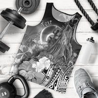Vanuatu Custom Personalised Men's Tank Top - Humpback Whale with Tropical Flowers (White) White - Polynesian Pride