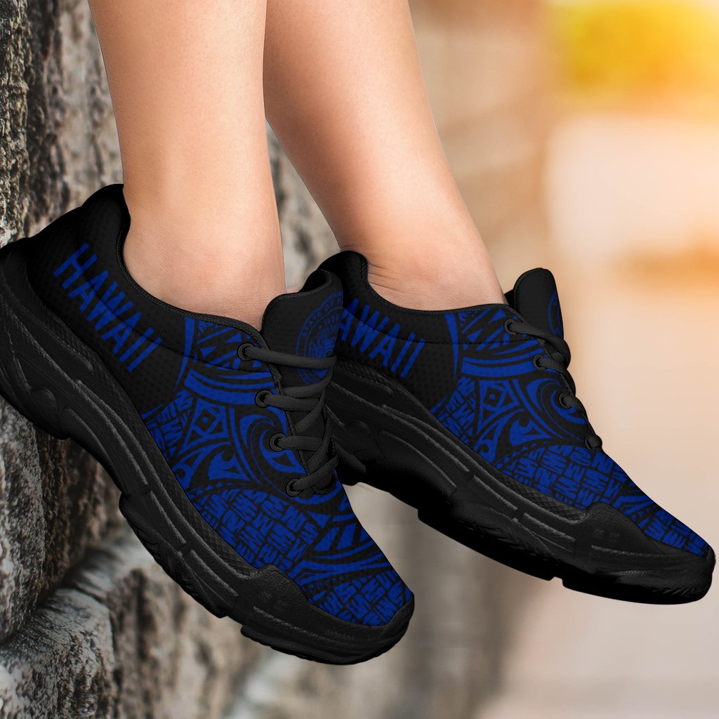 Hawaii White Chunky Sneakers Blue - Circle Style - Polynesian Pride