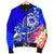 FSM Men's Bomber Jacket - Turtle Plumeria (Blue) - Polynesian Pride