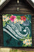 Papua New Guinea Polynesian Premium Quilt - Summer Plumeria (Turquoise) - Polynesian Pride