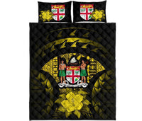Fiji Polynesian Quilt Bed Set Hibiscus Yellow - Polynesian Pride