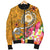 FSM Men's Bomber Jacket - Turtle Plumeria (Gold) - Polynesian Pride