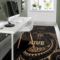 Niue Polynesian Area Rug - Gold Tribal Wave - Polynesian Pride