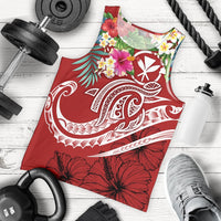 Polynesian Hawaii Kanaka Maoli Men's Tank Top - Summer Plumeria (Red) - Polynesian Pride