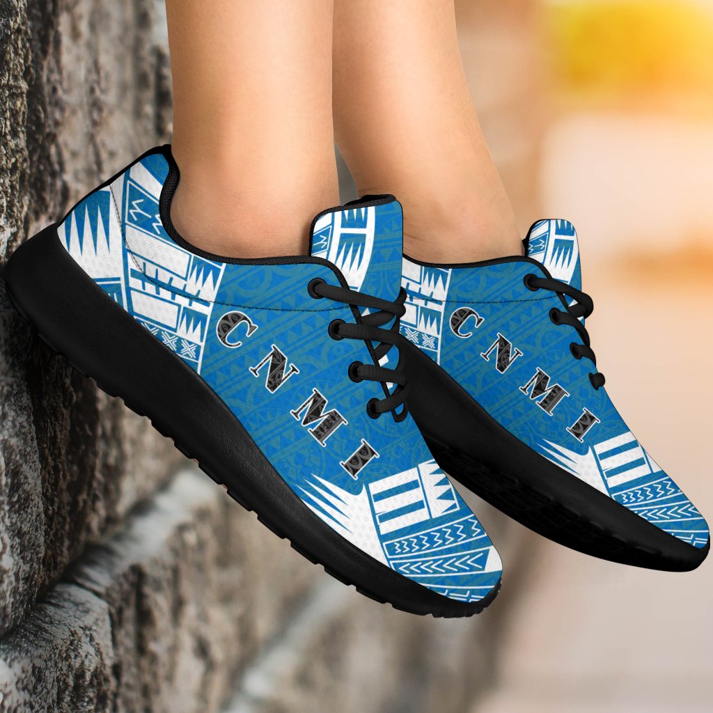 Northern Mariana Islands Sport Sneakers - Polynesian Tattoo Flag - Polynesian Pride