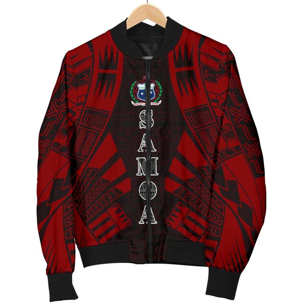 Samoa Men Bomber Jackets - Polynesian Tattoo Red - Polynesian Pride