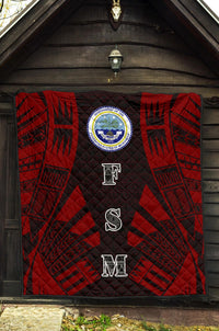 Federated States Of Micronesia Premium Quilt - Federated States Of Micronesia Seal Polynesian Red Tattoo - Polynesian Pride