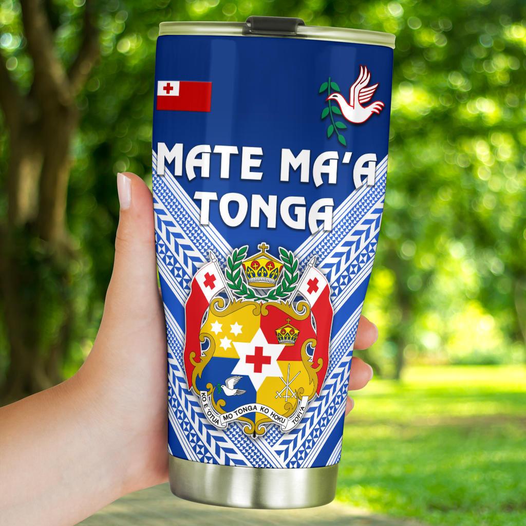 Mate Ma'a Tonga Rugby Tumbler Polynesian Creative Style - Blue - Polynesian Pride
