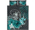 Kanaka Maoli (Hawaii) Quilt Bed Set - Hibiscus Turtle Tribal Turquoise Turquoise - Polynesian Pride