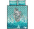 Maori Manaia The Blue Sea Quilt Bed Set, Turquoise - Polynesian Pride