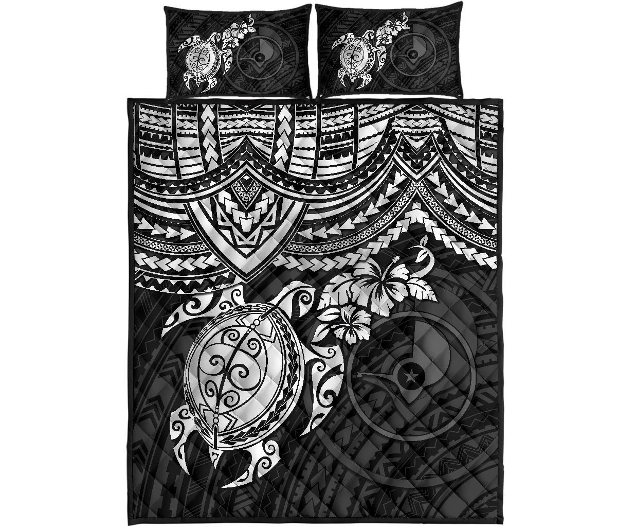 Yap Polynesian Quilt Bed Set - White Turtle - Polynesian Pride