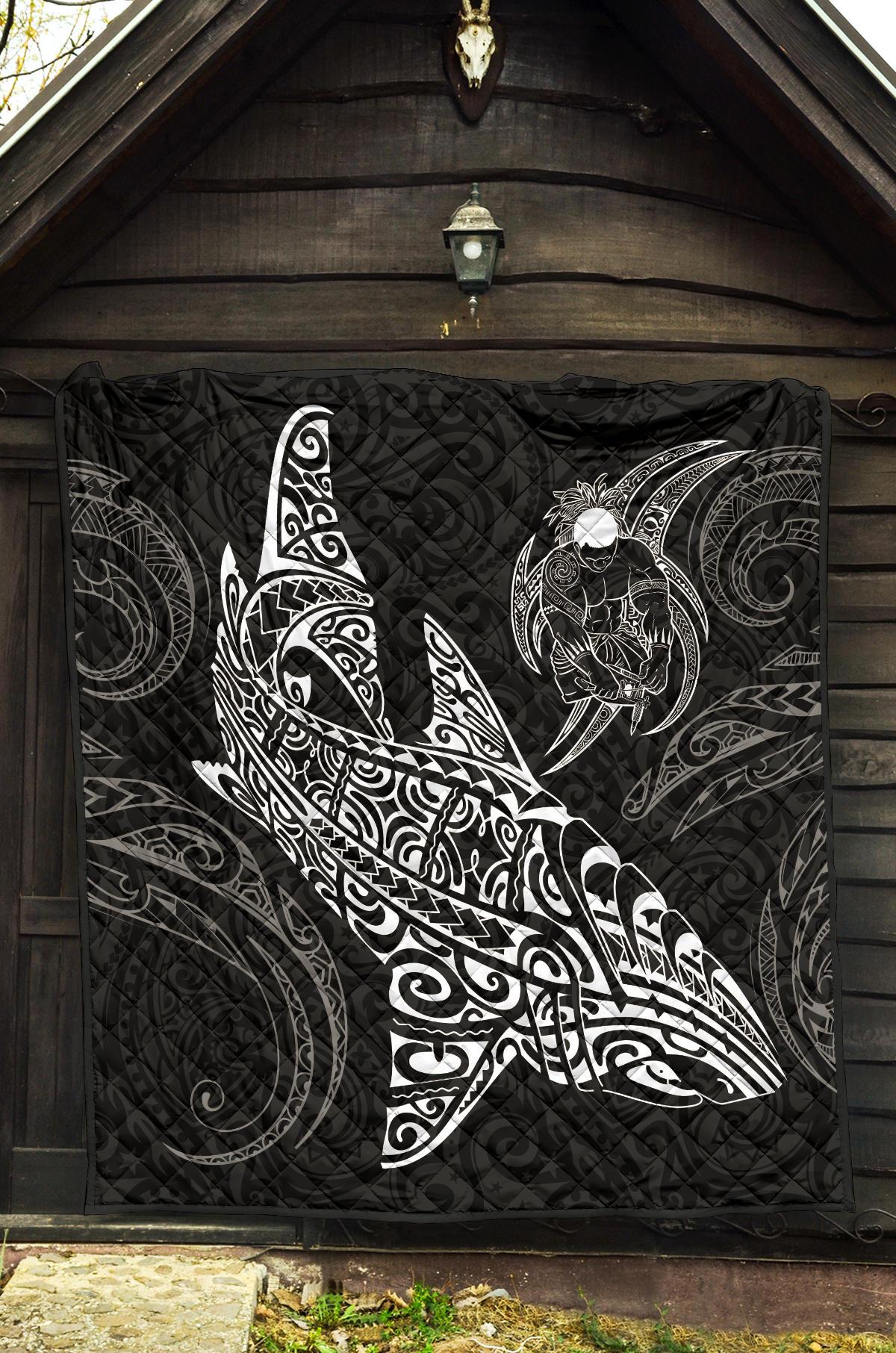 Polynesian Quilt - Polynesian White Shark Warrior Tattoo - Polynesian Pride